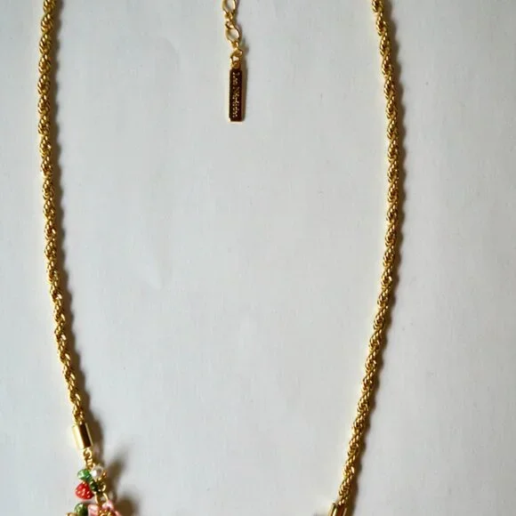 Nice necklace with flowers, strawberries and red stones - Picture 6 of 7